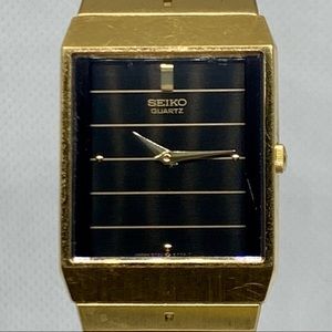 SEIKO 5Y30-5349 Vintage Men’s Wristwatch Tank Style St Steel Band Japan Working